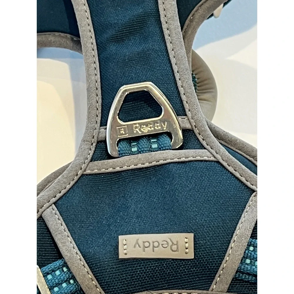 Reddy Dog Harness Teal Blue Canvas Padded Handle Reflective Adjustable Medium